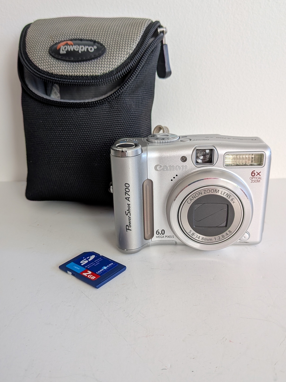 Canon Powershot A700 6.0MP Compact Digital Camera Silver SD Card & case Tested